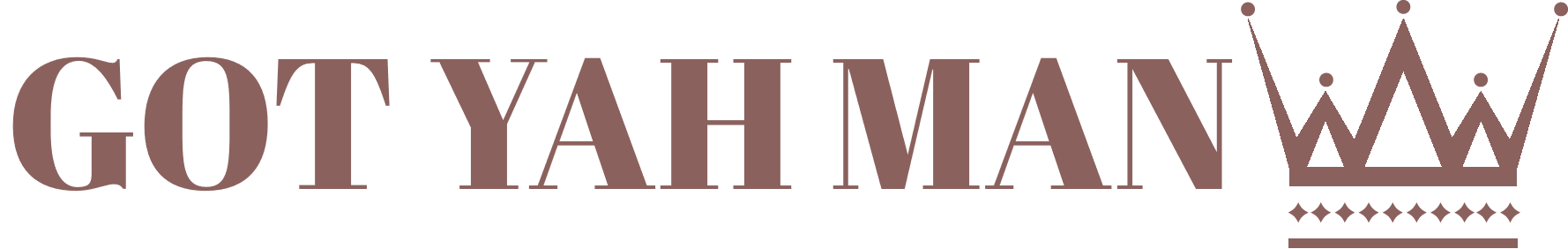 A red and black logo for the h. M.